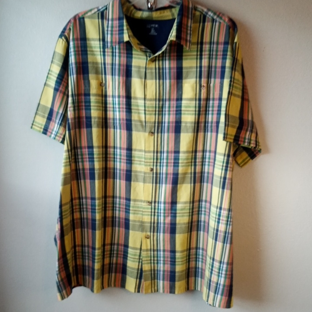 KINGSIZE PLAID SHORT SLEEVE SHIRT